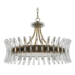Coquette 29 3/4" Wide Antique Brass And Crystal Chandelier -Golden Lighting Shop coquette 29 and three quarter inch wide antique brass and crystal chandelier 507f0views3