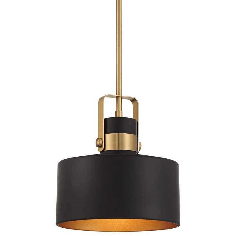 Courtney 10" Wide Soft Gold Matte Black Mini Pendant Light 4 Courtney 10" Wide Soft Gold Matte Black Mini Pendant Light - Image 2