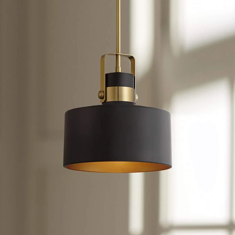 Courtney 10" Wide Soft Gold Matte Black Mini Pendant Light 3 Courtney 10" Wide Soft Gold Matte Black Mini Pendant Light