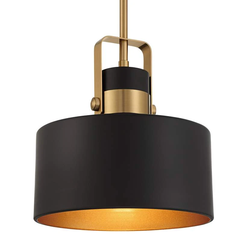 Courtney 10" Wide Soft Gold Matte Black Mini Pendant Light 5 Courtney 10" Wide Soft Gold Matte Black Mini Pendant Light - Image 3