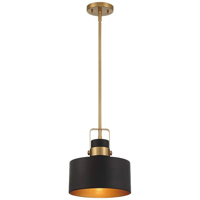 Courtney 10" Wide Soft Gold Matte Black Mini Pendant Light 7 Courtney 10" Wide Soft Gold Matte Black Mini Pendant Light - Image 5