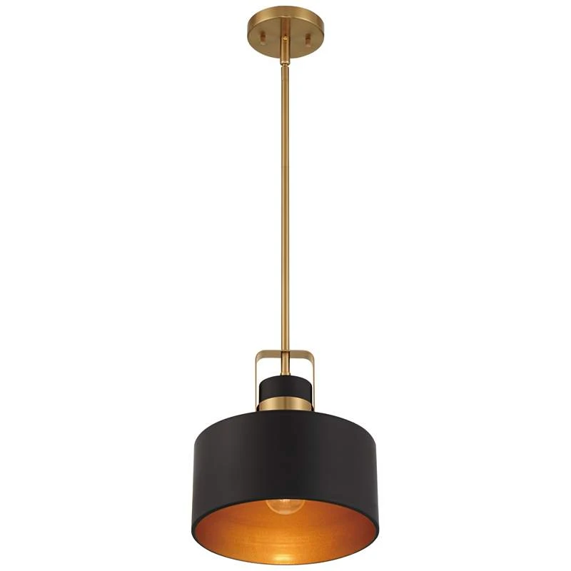 Courtney 10" Wide Soft Gold Matte Black Mini Pendant Light 8 Courtney 10" Wide Soft Gold Matte Black Mini Pendant Light - Image 6