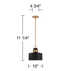 Courtney 10" Wide Soft Gold Matte Black Mini Pendant Light 15 Courtney 10" Wide Soft Gold Matte Black Mini Pendant Light -Golden Lighting Shop courtney 10 inch wide soft gold matte black mini pendant light 956j1views5
