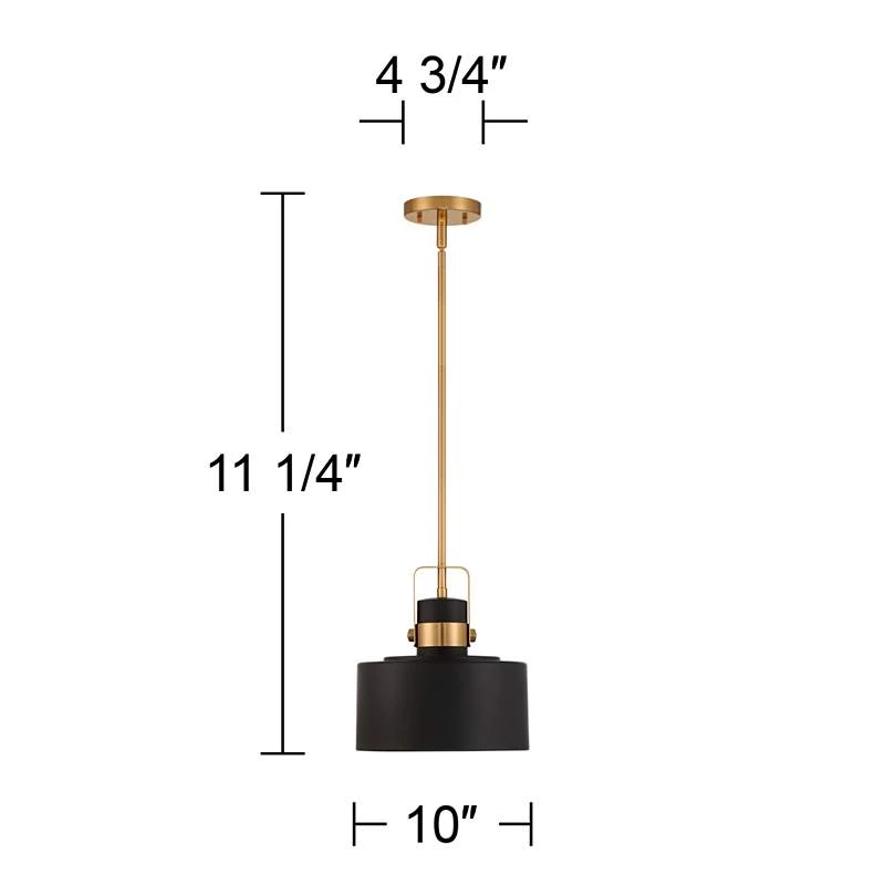 Courtney 10" Wide Soft Gold Matte Black Mini Pendant Light 9 Courtney 10" Wide Soft Gold Matte Black Mini Pendant Light - Image 7