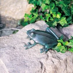 Crazy Frog 6" High Cast Brass Water Spitter Fountain