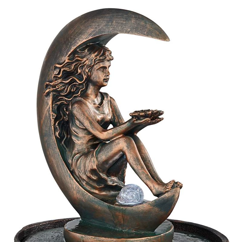 Crescent Moon 34" High Fountain With LED Light 6 Crescent Moon 34" High Fountain With LED Light - Image 4