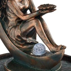 Crescent Moon 34" High Fountain With LED Light 11 Crescent Moon 34" High Fountain With LED Light -Golden Lighting Shop crescent moon 34 inch high fountain with led light 55373views3