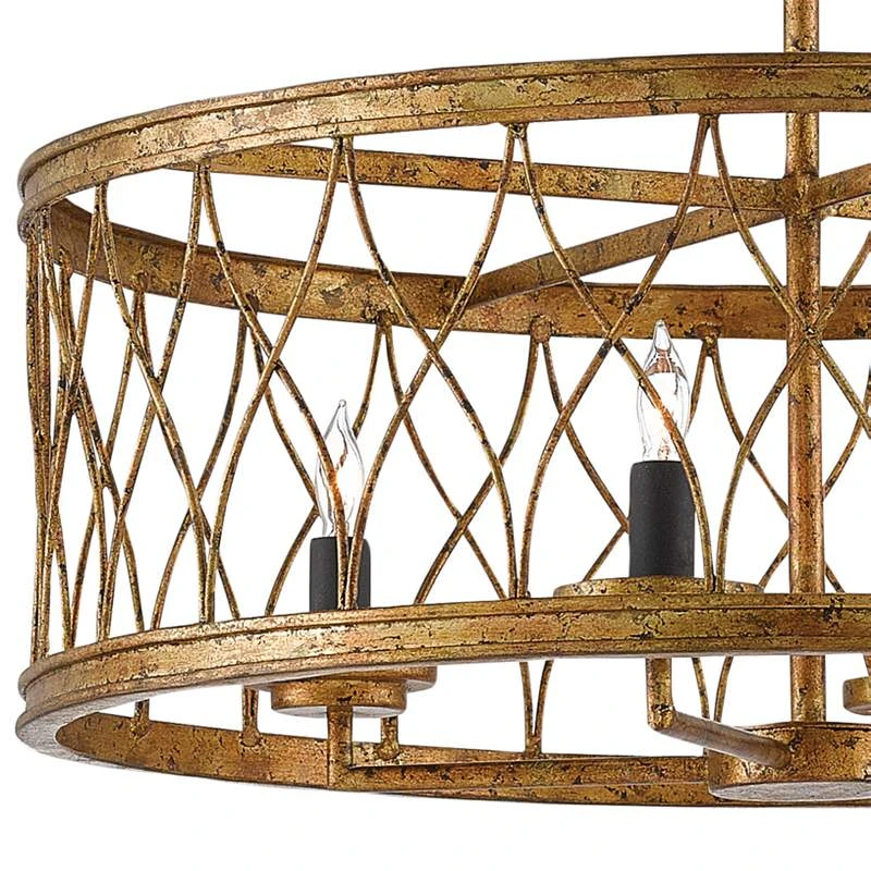 Crisscross 22" Wide 4-Light Gold Leaf Pendant Light 5 Crisscross 22" Wide 4-Light Gold Leaf Pendant Light - Image 3