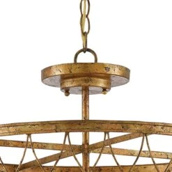 Crisscross 22" Wide 4-Light Gold Leaf Pendant Light 9 Crisscross 22" Wide 4-Light Gold Leaf Pendant Light -Golden Lighting Shop crisscross 22 inch wide 4 light gold leaf pendant light 92t23views2