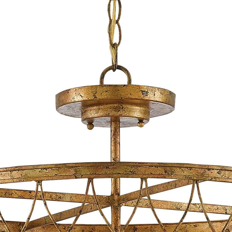 Crisscross 22" Wide 4-Light Gold Leaf Pendant Light 6 Crisscross 22" Wide 4-Light Gold Leaf Pendant Light - Image 4