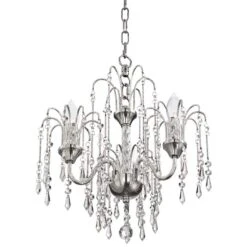 Crystal Rain 15" Wide Chrome 3-Light Crystal Chandelier -Golden Lighting Shop crystal rain 15 inch wide chrome 3 light crystal chandelier 9g212views1
