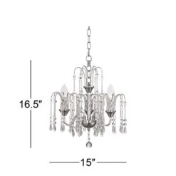Crystal Rain 15" Wide Chrome 3-Light Crystal Chandelier -Golden Lighting Shop crystal rain 15 inch wide chrome 3 light crystal chandelier 9g212views4