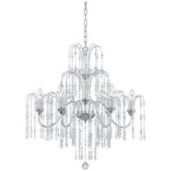 Crystal Rain 28" Wide 6-Light Halogen Crystal Chandelier -Golden Lighting Shop crystal rain 28 inch wide 6 light halogen crystal chandelier m7013