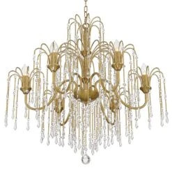 Crystal Rain 30" Wide Soft Gold Crystal 6-Light Chandelier -Golden Lighting Shop crystal rain 30 inch wide soft gold crystal 6 light chandelier 678a1views1