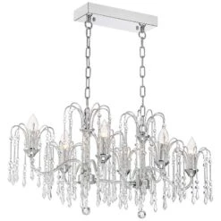 Crystal Rain 33" Wide Chrome 6-Light Island Chandelier -Golden Lighting Shop crystal rain 33 inch wide chrome 6 light island chandelier 364m2views4