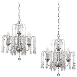 Crystal Rain Chrome 2-Light Swag Chandelier