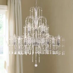 Crystal Rain Collection 33" Wide Large Crystal Chandelier