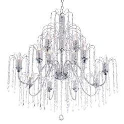 Crystal Rain Collection 33" Wide Large Crystal Chandelier -Golden Lighting Shop crystal rain collection 33 inch wide large crystal chandelier r4677views2