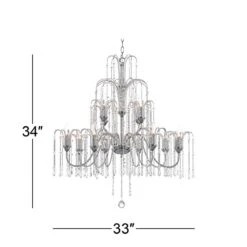 Crystal Rain Collection 33" Wide Large Crystal Chandelier -Golden Lighting Shop crystal rain collection 33 inch wide large crystal chandelier r4677views3