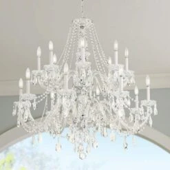 Crystorama 37" Wide Chrome 16-Light Traditional Crystal Chandelier