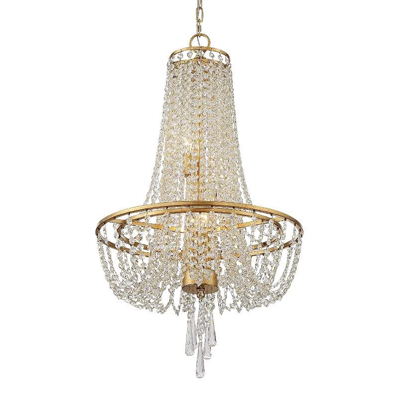 Crystorama Arcadia 18" Wide Antique Gold Crystal Chandelier 3 Crystorama Arcadia 18" Wide Antique Gold Crystal Chandelier