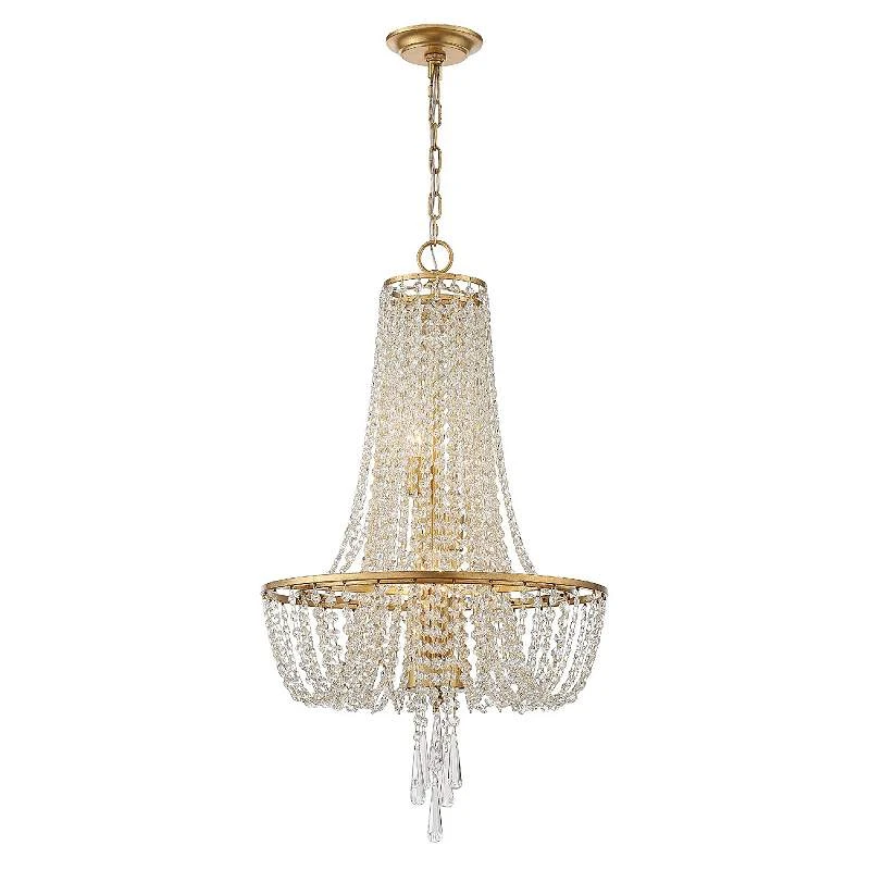 Crystorama Arcadia 18" Wide Antique Gold Crystal Chandelier 5 Crystorama Arcadia 18" Wide Antique Gold Crystal Chandelier - Image 3