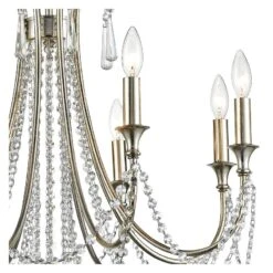 Crystorama Arcadia 27"W Antique Silver Crystal Chandelier -Golden Lighting Shop crystorama arcadia 27 inchw antique silver crystal chandelier 74v02views1