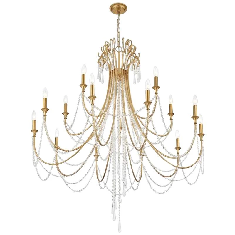Crystorama Arcadia 46 1/4"W Antique Gold 15-Light Chandelier 4 Crystorama Arcadia 46 1/4"W Antique Gold 15-Light Chandelier - Image 2