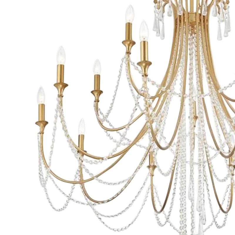 Crystorama Arcadia 46 1/4"W Antique Gold 15-Light Chandelier 5 Crystorama Arcadia 46 1/4"W Antique Gold 15-Light Chandelier - Image 3