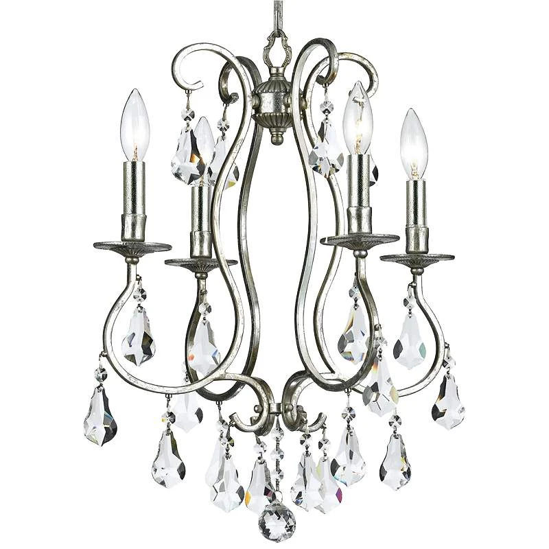 Crystorama Ashton 16" Wide Olde Silver 4-Light Chandelier 4 Crystorama Ashton 16" Wide Olde Silver 4-Light Chandelier - Image 2