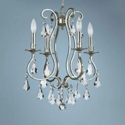Crystorama Ashton 16" Wide Olde Silver 4-Light Chandelier