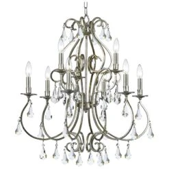 Crystorama Ashton 25 1/2"W Olde Silver 9-Light Chandelier