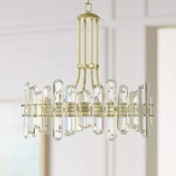 Crystorama Bolton 24 3/4"W Aged Brass And Crystal Chandelier