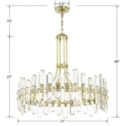 Crystorama Bolton 31"W Aged Brass 12-Light Crystal Chandelier -Golden Lighting Shop crystorama bolton 31 inchw aged brass 12 light crystal chandelier 72g58views3