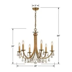 Crystorama Bridgehampton 26"W Antique Gold 6-Light Crystal Chandelier -Golden Lighting Shop crystorama bridgehampton 26 inchw antique gold 6 light crystal chandelier 444f1views3