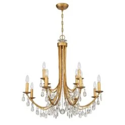 Crystorama Bridgehampton 32" Wide Gold 12-Light Chandelier -Golden Lighting Shop crystorama bridgehampton 32 inch wide gold 12 light chandelier 83f94views1