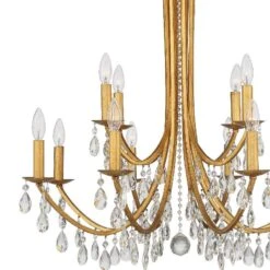 Crystorama Bridgehampton 32" Wide Gold 12-Light Chandelier -Golden Lighting Shop crystorama bridgehampton 32 inch wide gold 12 light chandelier 83f94views2