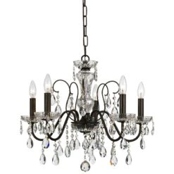 Crystorama Butler 23" Wide 5-Light English Bronze Chandelier 8 Crystorama Butler 23" Wide 5-Light English Bronze Chandelier -Golden Lighting Shop crystorama butler 23 inch wide 5 light english bronze chandelier 39y01