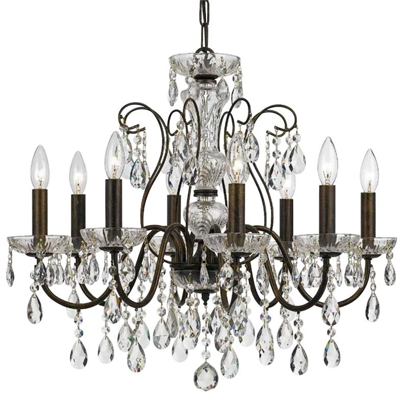 Crystorama Butler 25 1/2" W English Bronze 8-Light Crystal Chandelier 4 Crystorama Butler 25 1/2" W English Bronze 8-Light Crystal Chandelier - Image 2