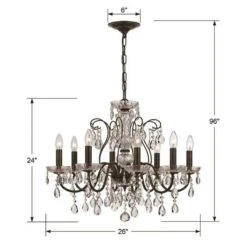 Crystorama Butler 25 1/2" W English Bronze 8-Light Crystal Chandelier 11 Crystorama Butler 25 1/2" W English Bronze 8-Light Crystal Chandelier -Golden Lighting Shop crystorama butler 25 and one half inch w english bronze 8 light crystal chandelier 947e1views3