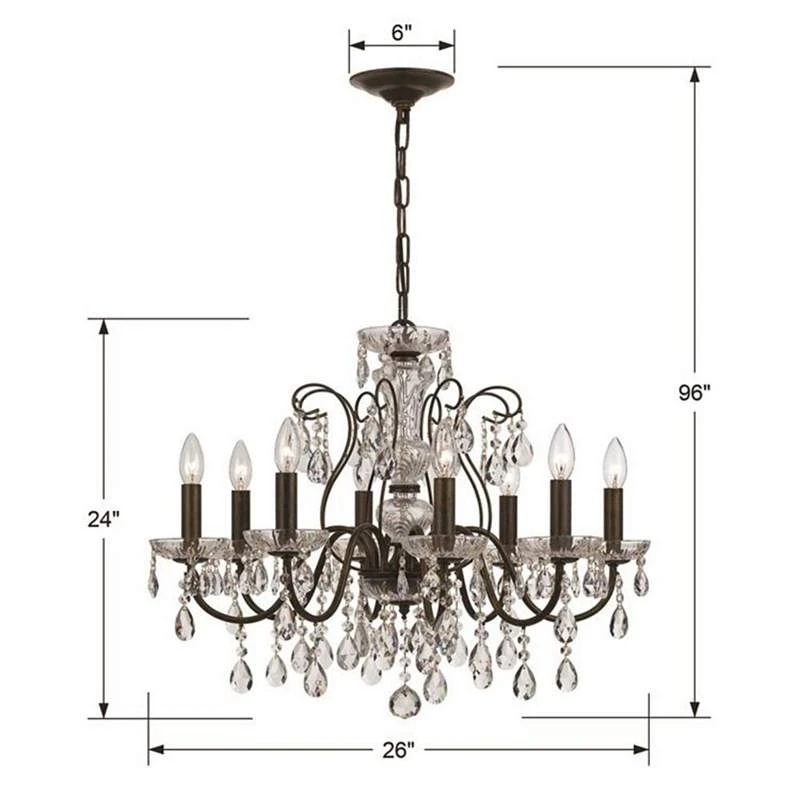 Crystorama Butler 25 1/2" W English Bronze 8-Light Crystal Chandelier 7 Crystorama Butler 25 1/2" W English Bronze 8-Light Crystal Chandelier - Image 5
