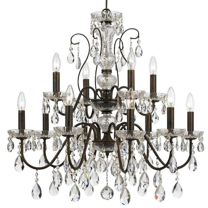 Crystorama Butler 29" W English Bronze 12-Light Crystal Chandelier 3 Crystorama Butler 29" W English Bronze 12-Light Crystal Chandelier
