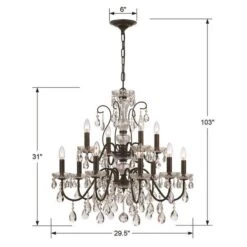 Crystorama Butler 29" W English Bronze 12-Light Crystal Chandelier 9 Crystorama Butler 29" W English Bronze 12-Light Crystal Chandelier -Golden Lighting Shop crystorama butler 29 inch w english bronze 12 light crystal chandelier 949e1views3