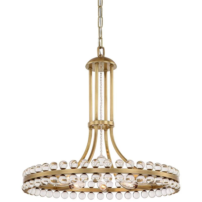 Crystorama Clover 22 1/2"W Aged Brass And Crystal Chandelier 4 Crystorama Clover 22 1/2"W Aged Brass And Crystal Chandelier - Image 2