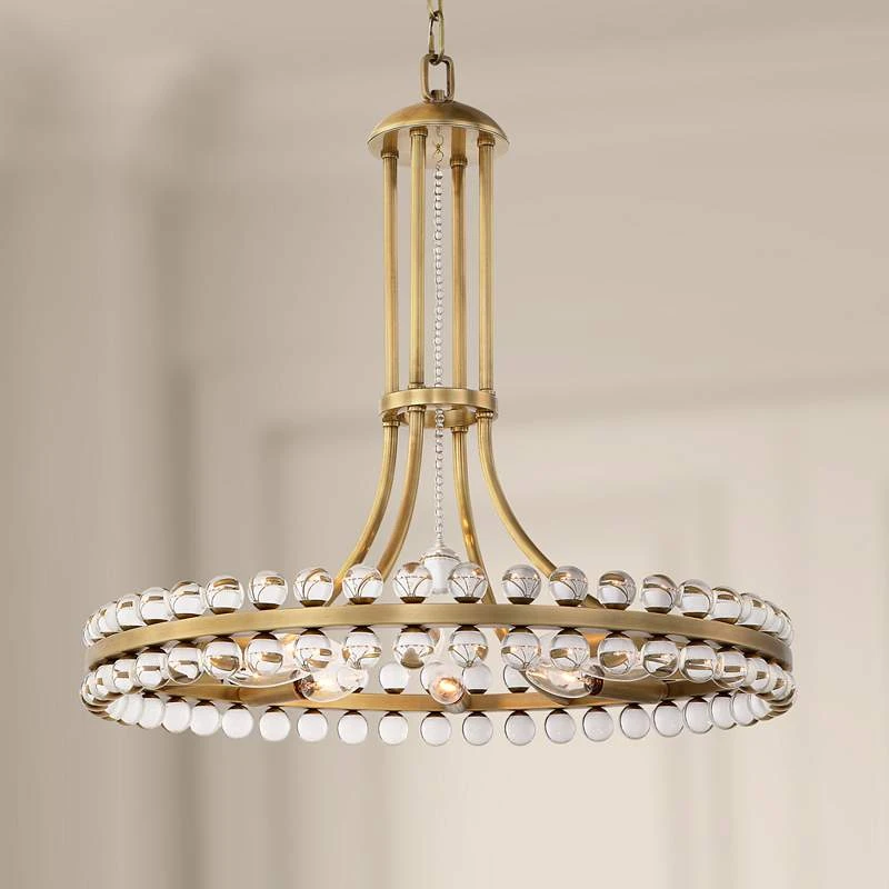 Crystorama Clover 22 1/2"W Aged Brass And Crystal Chandelier 3 Crystorama Clover 22 1/2"W Aged Brass And Crystal Chandelier