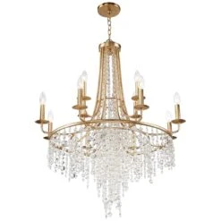 Crystorama Gabrielle 30" Wide 12-Light Antique Gold Crystal Chandelier -Golden Lighting Shop crystorama gabrielle 30 inch wide 12 light antique gold crystal chandelier 464e3views2