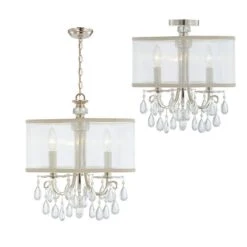 Crystorama Hampton Polished Chrome 14" Wide Mini Chandelier -Golden Lighting Shop crystorama hampton polished chrome 14 inch wide mini chandelier p9677views3