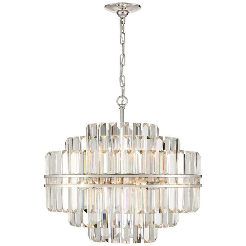 Crystorama Hayes 22" Wide 12-Light Nickel And Crystal Chandelier 5 Crystorama Hayes 22" Wide 12-Light Nickel And Crystal Chandelier - Image 3
