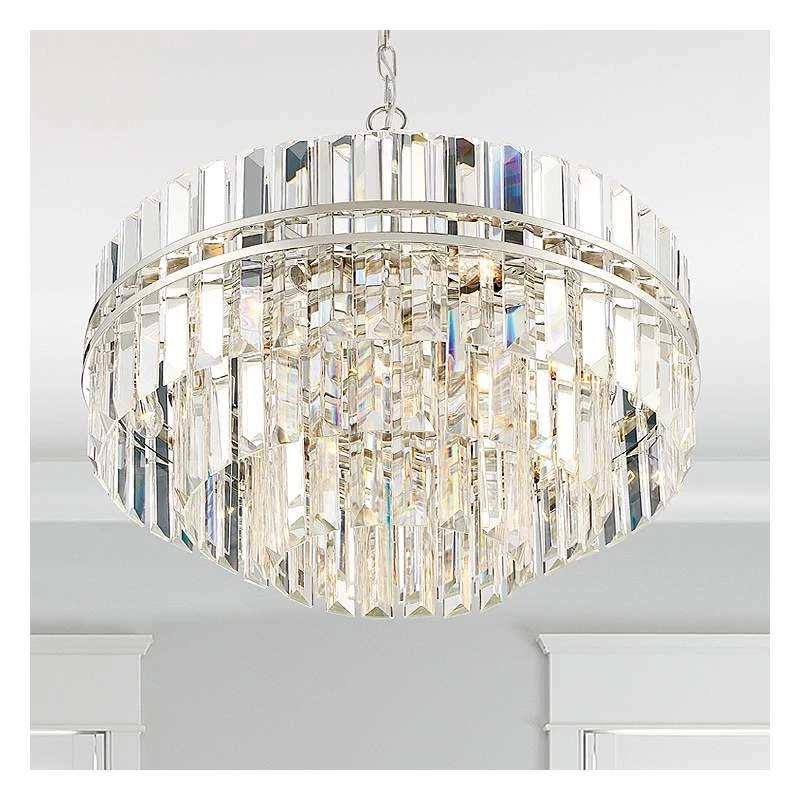 Crystorama Hayes 22" Wide 12-Light Nickel And Crystal Chandelier 4 Crystorama Hayes 22" Wide 12-Light Nickel And Crystal Chandelier - Image 2