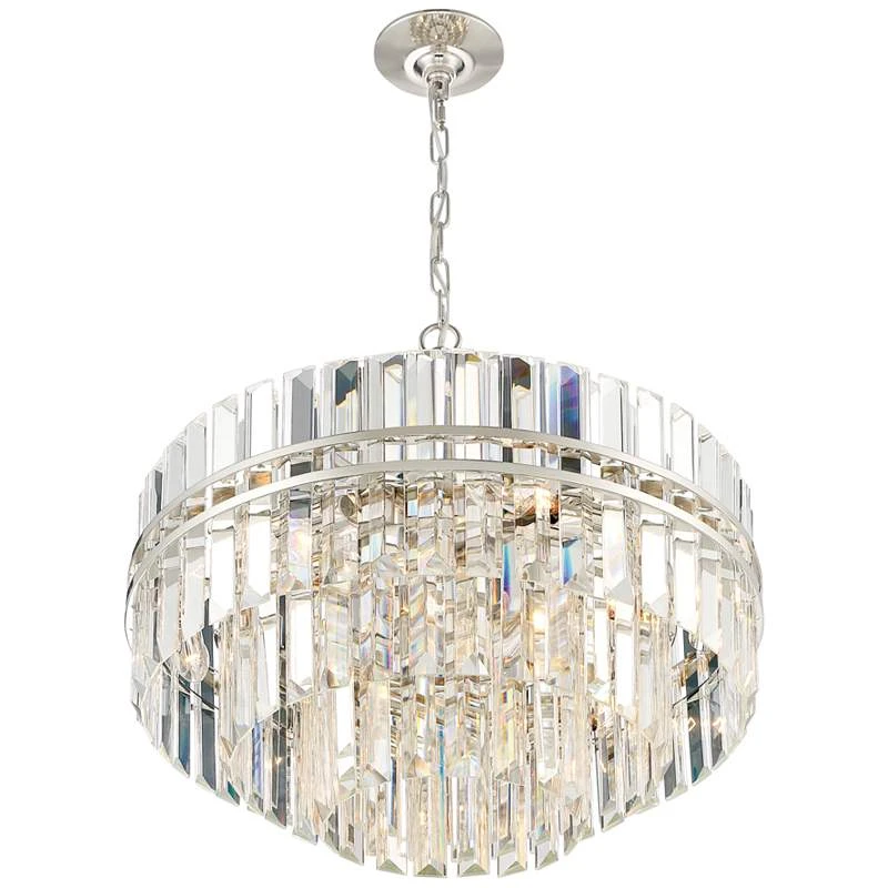 Crystorama Hayes 22" Wide 12-Light Nickel And Crystal Chandelier 8 Crystorama Hayes 22" Wide 12-Light Nickel And Crystal Chandelier - Image 6
